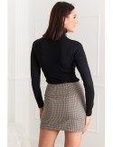 Checkered mini skirt with ruffles, black 0379 - Online store - Boutique